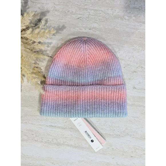 NWT Aqua Women's Space Dye Rib Knit CUFF Hat (MSRP $58) - Picture 1 of 3